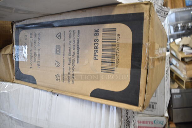 PALLET LOT of 30 BRAND NEW Boxes Including 433QLINERBL Baker's Lane 16x24 Full Size Quilon, 2 Box Choice Neon Jumbo Straws, 130HCUTTWR Visions Individually Wrapped Plastic Spoon, 164WHCKDNAT Lancaster Table & Seating Standard Height Wooden High Chair with Natural Finish - Unassembled, 999RP10 Visions Wave 10" Plates, 500CC16 Choice Clear PET Customizable Plastic Cold Cup - 16 oz. - 1000/Case, Y12S Dart Squat Plastic Cold Cup, P55 Heavy Patty Sheets, 50016C Choice 16 oz. Coffee Print Poly Paper Hot Cup - 1000/Case, Tuxton GAS-008 TuxTrendz Artisan Sagebrush 11 5/8" China Plate - 12/Case, DBP09W Dixie Basic 8 1/2" White Light Weight Paper Plate - 500/Case, 433W4BGC Choice White Paper Bag, Popcorn Bags. 30 Times Your Bid! - Image 3 of 12
