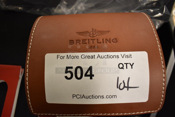 ALL ONE MONEY! Breitling Brown Leather Watch Storage Case and Cartier VXRR0413 Blue Ballpoint Pen Refill - Image 2 of 5