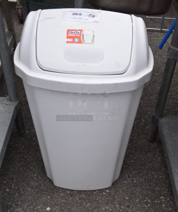 White Poly Trash Can. - Image 1 of 2