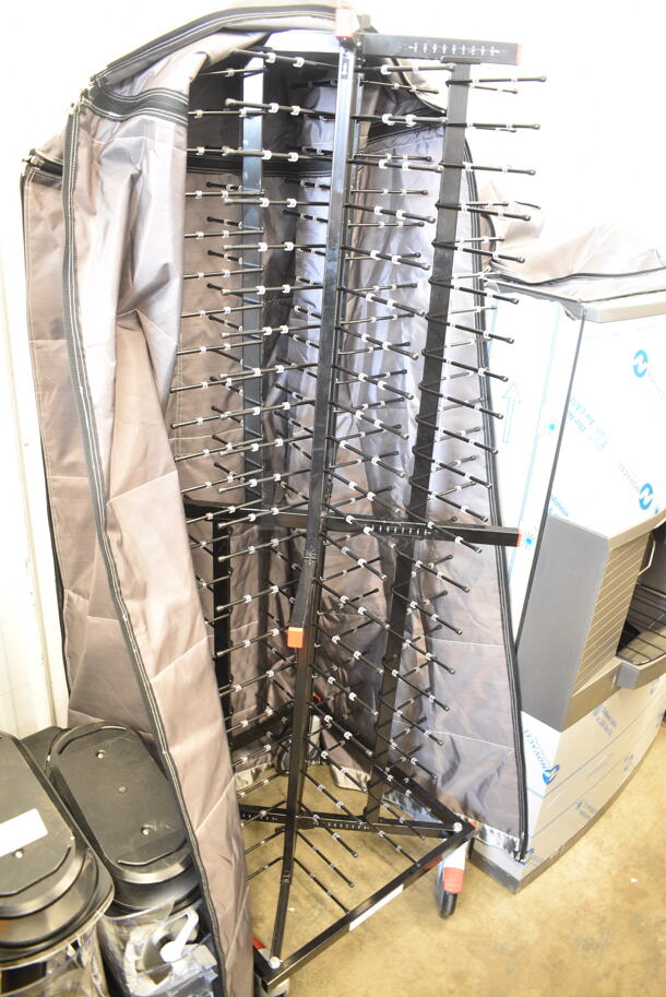 BRAND NEW SCRATCH AND DENT! Jack Stack 88-Plate Mobile Plate Rack JS088 w/ JackStack JS104TC 63" Thermal Cover  - Image 2 of 5