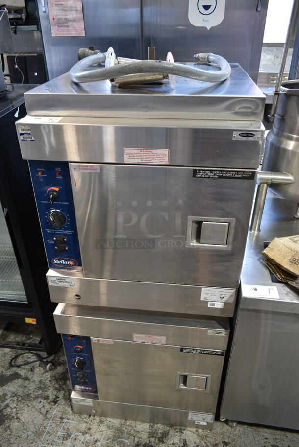2 Stellar Altair Stainless Steel Commercial Electric Powered Single Deck Steam Cabinet. 480 Volts, 3 Phase. 2 Times Your Bid!  - Image 1 of 9