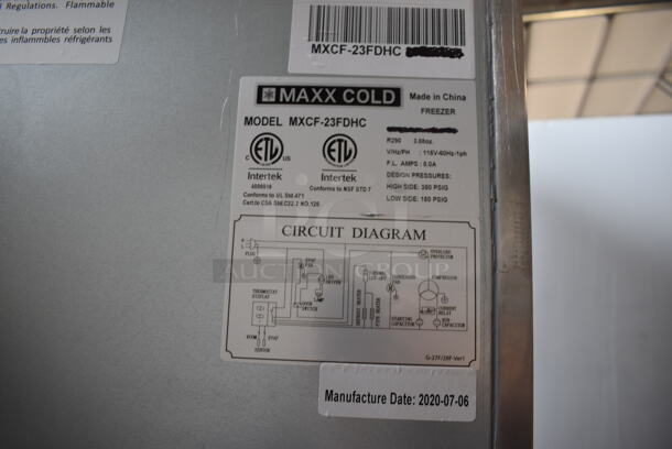 BRAND NEW SCRATCH AND DENT! 2020 Maxx Cold Model MXCF-23FDHC Stainless Steel Commercial Single Door Reach In Freezer w/ Poly Coated Racks on Commercial Casters. 115 Volts, 1 Phase. 27x30x83. Tested and Powers On But Temps at 57 Degrees - Image 8 of 8