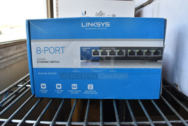 6 Various Items; TP Link 5 Port Desktop Switch, TP Link 8 Port Gigabit Desktop Switch, Linksys 8 Port Ethernet Switch, Cisco Meraki Z3 Router, 2 Ubiquit UAP-AC-PRO Pro Access Point. 6 Times Your Bid! - Image 6 of 12