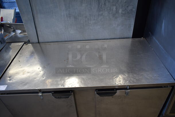 Beverage Air WTR60A Stainless Steel Commercial 2 Door Undercounter Cooler on Commercial Casters. 115 Volts, 1 Phase. Tested and Powers On But Does Not Get Cold  - Image 2 of 7