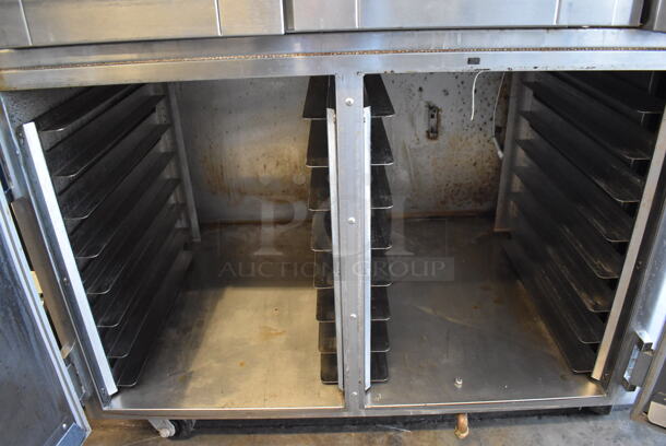 Hobart HO300E Stainless Steel Commercial Floor Style Electric Powered Mini Rotating Rack Oven on HPC800 2 Door Proofer w/ Commercial Casters. 208 Volts, 3 Phase. 48x38x82 - Image 7 of 8