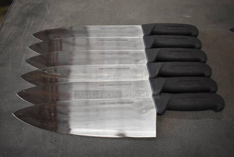 6 Sharpened Stainless Steel Chef Knives. 15". 6 Times Your Bid!