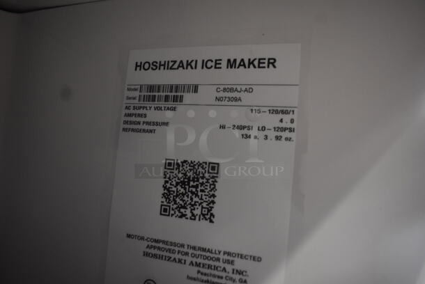 BRAND NEW SCRATCH AND DENT! 2023 Hoshizaki C-80BAJ-AD 14 7/8" ADA Compliant Air Cooled Undercounter Cubelet Ice Machine. 115-120Volt 1 Phase - Image 6 of 7