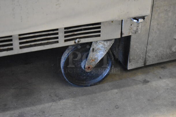 Beverage Air WTR60A Stainless Steel Commercial 2 Door Undercounter Cooler on Commercial Casters. 115 Volts, 1 Phase. Tested and Powers On But Does Not Get Cold  - Image 4 of 7