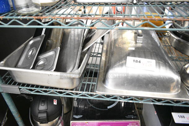 ALL ONE MONEY! Lot of Various Items Including Stainless Steel Lids, Drop In Bin and Dome Chafer Lid.  - Image 1 of 7