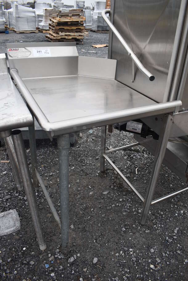 Eagle Stainless Steel Commercial Left Side Clean Side Dishwasher Table. Goes GREAT w/ Lots 239 and 240! 24x30x43 - Image 3 of 5