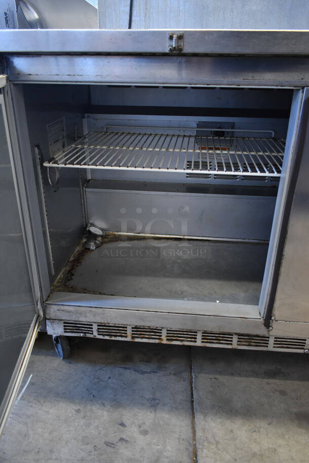 Beverage Air WTR60A Stainless Steel Commercial 2 Door Undercounter Cooler on Commercial Casters. 115 Volts, 1 Phase. Tested and Powers On But Does Not Get Cold  - Image 5 of 7