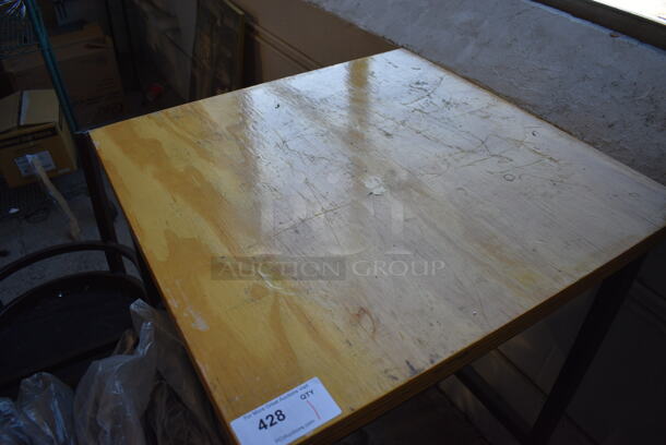 Wooden Table on Metal Frame. 30x30x42.5 - Image 4 of 4