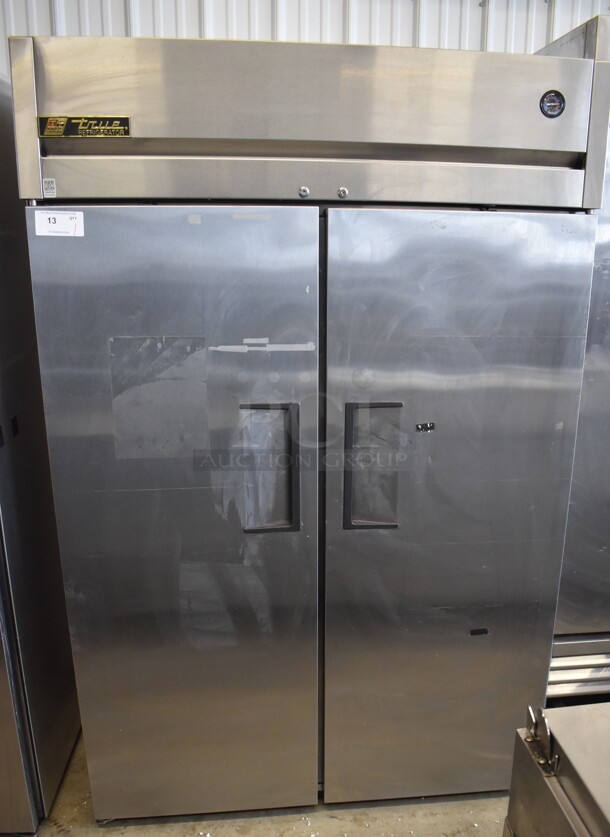2015 True TG2R-2S Stainless Steel Commercial 2 Door Reach In Freezer w/ Poly Coated Racks. 115 Volts, 1 Phase. Tested and Working!