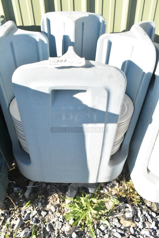 Metro Gray Poly Dish Caddy on Commercial Casters Including Approximately 44 Plates.  - Image 1 of 6