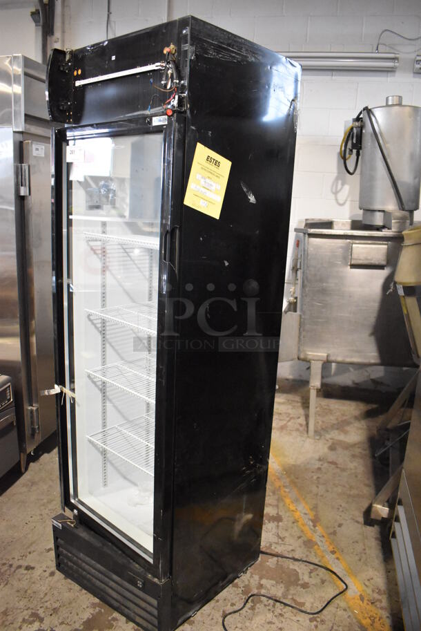 BRAND NEW SCRATCH AND DENT! KoolMore MDR-1GD-13C Metal Commercial Single Door Reach In Cooler Merchandiser w/ Poly Coated Racks on Commercial Casters. 115 Volts, 1 Phase. Tested and Working! - Image 3 of 9