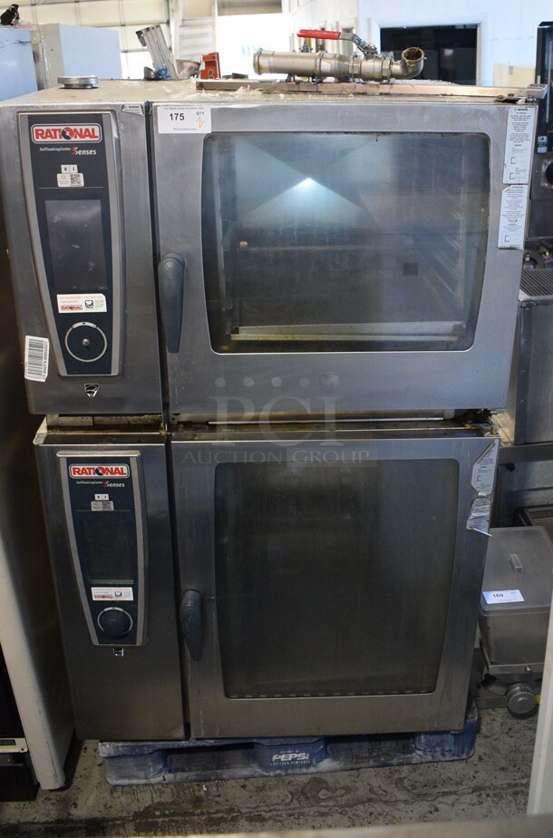 2 Rational Stainless Steel Commercial Combitherm Self Cooking Center Convection Ovens on Commercial Casters. Top Model: SCC WE 62. Bottom Model: SCC WE 102. 480 Volts, 3 Phase. 42x40x66. 2 Times Your Bid! - Image 1 of 7