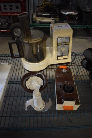 Sunbeam 36-11 Metal Countertop Food Processor w/ 2 Blades. 120 Volts, 1 Phase. 16x10x15. Tested and Does Not Power On