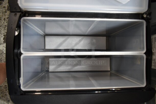 BRAND NEW SCRATCH AND DENT! 2022 Crathco C-3D-16 Metal Commercial Countertop G-Cool Focus Flavor Triple Bowl Premix Cold Beverage Dispenser with (1) 5 Gallon Hopper and (2) 2.4 Gallon Hoppers. 115 Volts, 1 Phase. Tested and Working! - Image 7 of 8