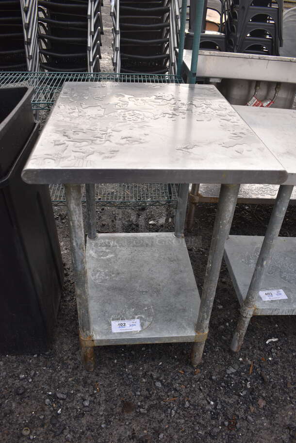 Stainless Steel Table w/ Metal Under Shelf. 24x30x35