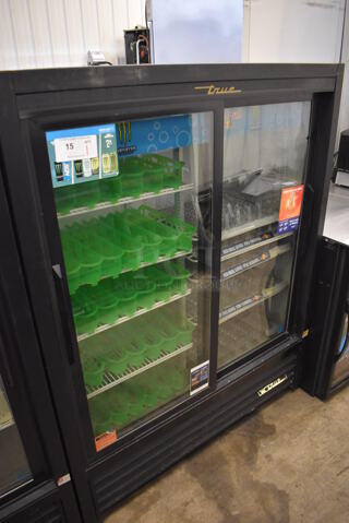 2013 True GDM-41SL-60-LD Metal Commercial 2 Door Cooler Merchandiser w/ Poly Coated Racks. 115 Volts, 1 Phase. 47x21x60. Tested and Working!