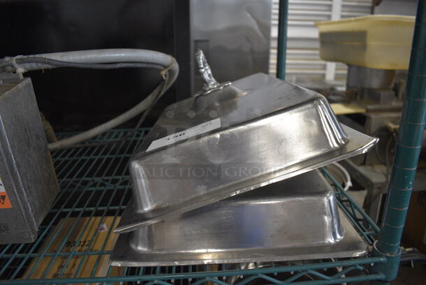 2 Stainless Steel Chafing Dish Lids. 13x21x7. 2 Times Your Bid!