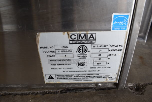 CMA UC65e ENERGY STAR Stainless Steel Commercial Undercounter Dishwasher. 115/208-230 Volts, 1 Phase. 24x25x32 - Image 7 of 9