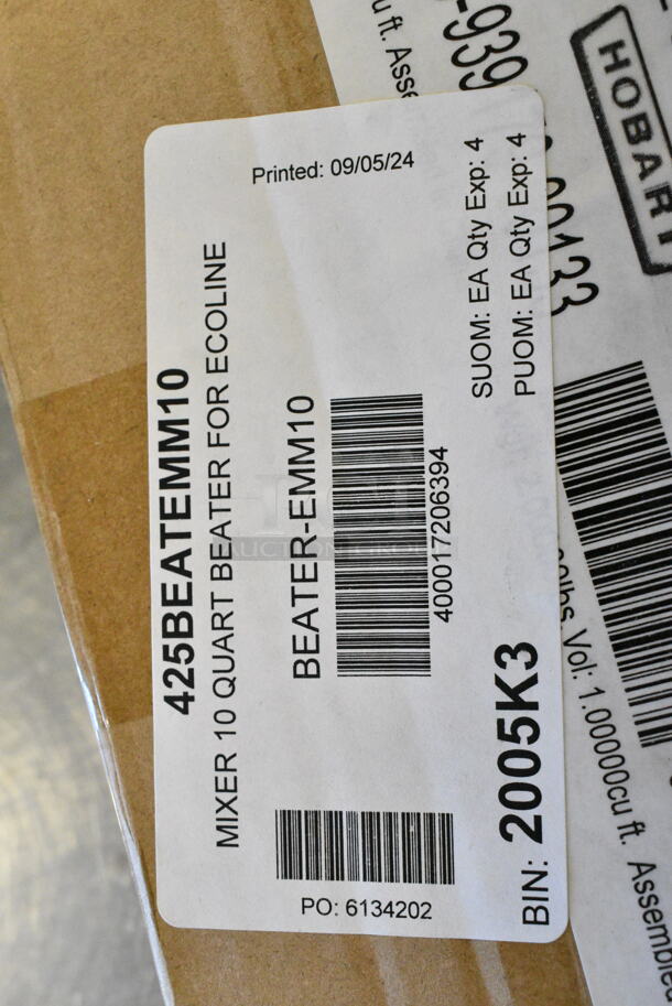 3 BRAND NEW SCRATCH AND DENT! Items Including 425BEATEMM10 Ecoline by Hobart BEATER-EMM10 Flat Beater for EMM10-1STD, 425DOUGEMM10 Ecoline by Hobart DOUGH-EMM10 Dough Hook for EMM10-1STD, 750MFDS4 Waterloo Deck-Mounted Faucet. 3 Times Your Bid!  - Image 4 of 9
