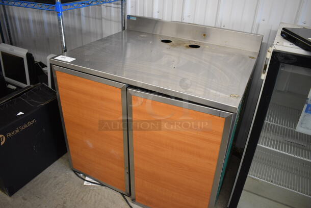 Duke Stainless Steel Commercial Counter w/ Backsplash, 2 Wood Pattern Doors and 3M Water Filtration System. 36x30x34.5 - Image 2 of 5