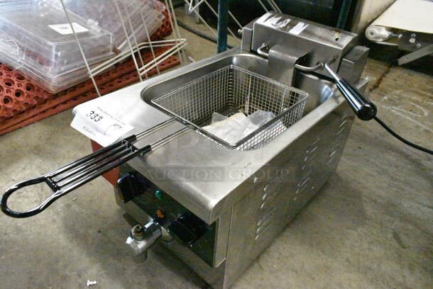 BRAND NEW SCRATCH AND DENT! 2024 Crosson EF-6V-2 Stainless Steel Commercial Countertop Electric Powered Single Bay Fryer w/ Fry Basket. 120 Volts, 1 Phase. - Image 3 of 7