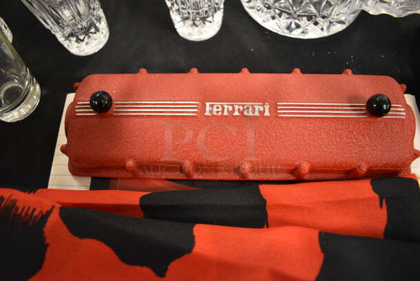 ALL ONE MONEY! Lot of Various Ferrari Items Including Keychains, Flag, Tie, and Accessory Book - Image 3 of 9