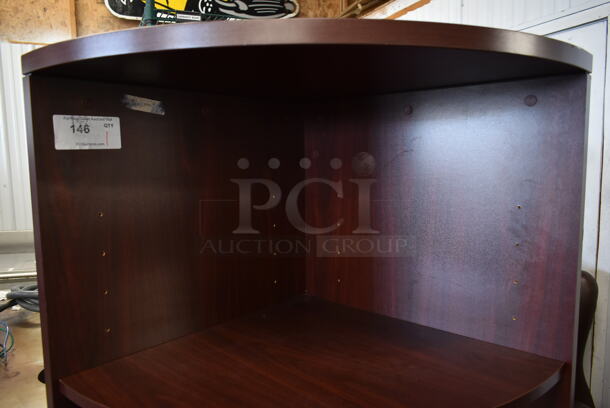 Wood Pattern Corner Bookshelf. - Image 2 of 5