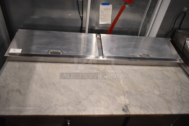 2014 Leader PT72 S/C Stainless Steel Commercial Pizza Prep Table w/ Oversized Stone Cutting Board. 115 Volts, 1 Phase. Tested and Working! - Image 2 of 8