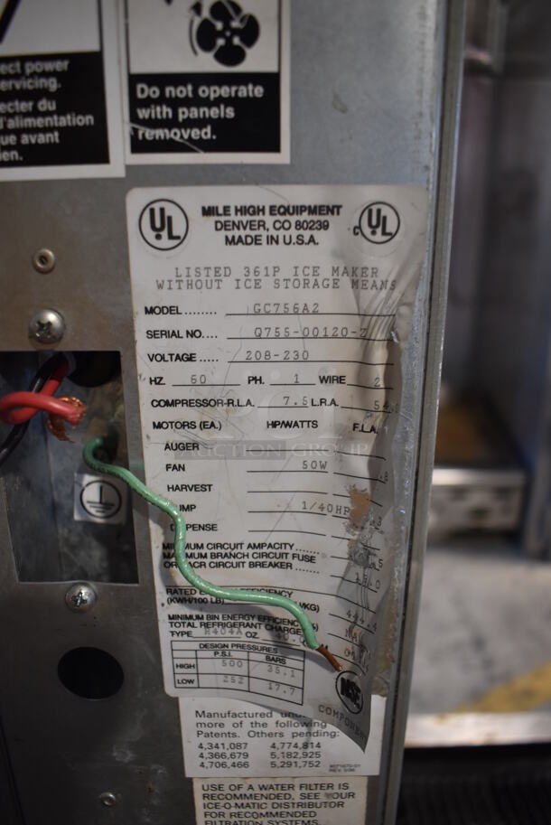 Ice O Matic GC75GA2 Metal Commercial Ice Head on Commercial Ice Bin. 208-230 Volts, 1 Phase. 31x30x54 - Image 5 of 5