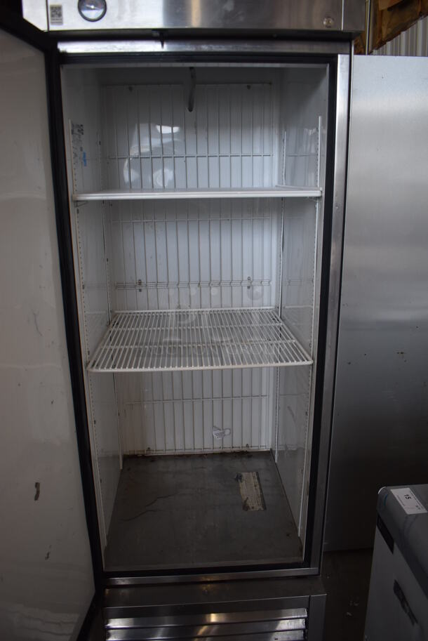 2013 True T-23F ENERGY STAR Stainless Steel Commercial Single Door Reach In Freezer w/ Poly Coated Racks on Commercial Casters. 115 Volts, 1 Phase. 27x30x83. Tested and Working! - Image 4 of 7