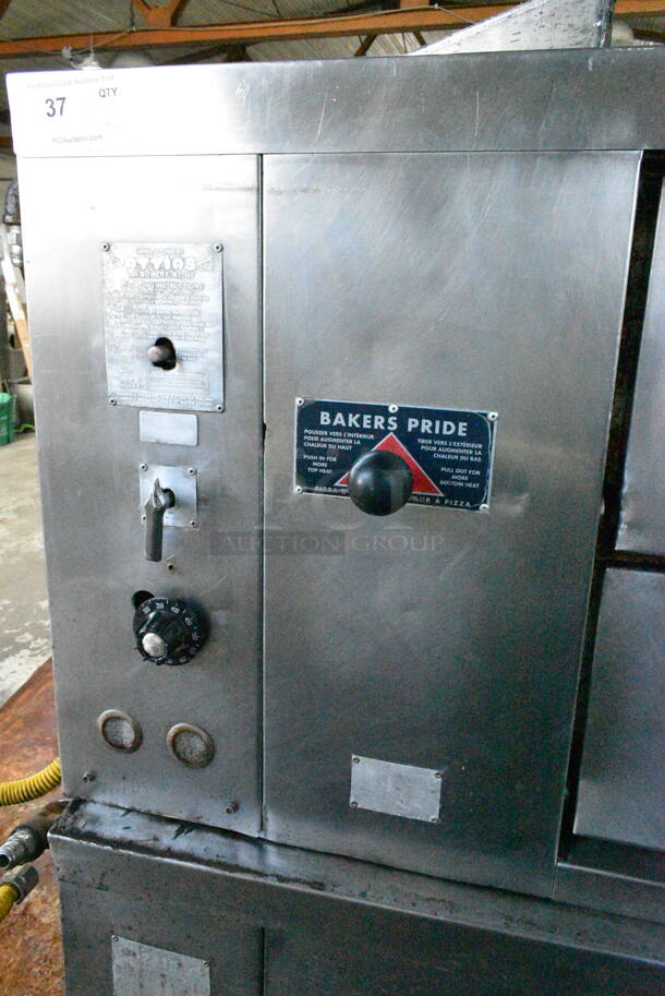 2 Bakers Pride JS 6-18 Stainless STeel Commercial Natural Gas Powered Single Deck Pizza Oven w/ Cooking Stones. 100,000 BTU. 2 Times Your Bid!  - Image 4 of 12