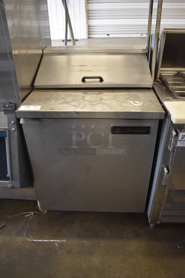 True TSSU-27-8 Stainless Steel Commercial Sandwich Salad Prep Table Bain Marie Mega Top. 115 Volts, 1 Phase. 28x30x42.5. Tested and Powers On But Does Not Get Cold - Image 1 of 6