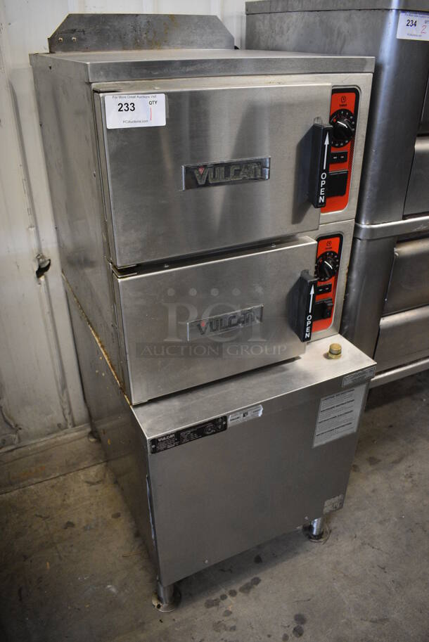Vulcan C24GA10 Stainless Steel Commercial Floor Style Natural Gas Powered Double Deck Steam Cabinet. 125,000 BTU. 24x36x74. Tested and Working! - Image 2 of 8