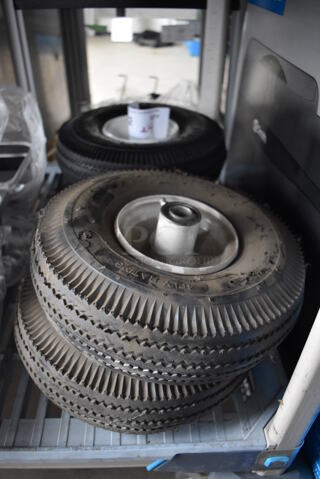 ALL ONE MONEY! Lot of 4 4.10/3.50-4 Tires. 10x3.5x10