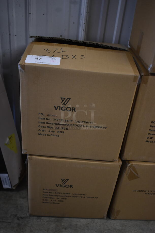 2 Boxes of 24 BRAND NEW! Vigor 247FP166PP 1/6 Size 6" Deep Translucent Polypropylene Food Pan. 2 Times Your Bid! - Image 3 of 5
