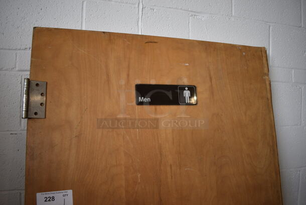 Wooden Door w/ Doorknob and 3 Hinges. 36x9x83 - Image 3 of 4