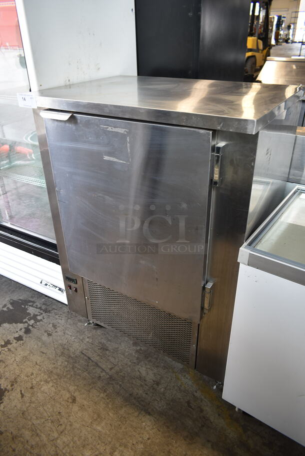 CustomCool RIFISC Stainless Steel Commercial Single Door Work Top Cooler on Commercial Casters. 115 Volts, 1 Phase. Tested and Working! - Image 1 of 7