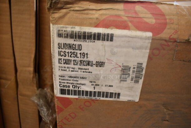 BRAND NEW IN BOX! Cambro Gray Poly Insulated Portable Ice Bin on Commercial Casters. 23x31x29 - Image 7 of 8
