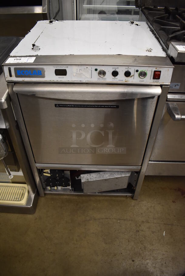 Ecolab Stainless Steel Commercial Undercounter Dishwasher. 115 Volts, 1 Phase. 24x26x34