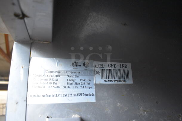 Avantco Model CFD-1RR Stainless Steel Commercial Single Door Cooler on Commercial Casters. 115 Volts, 1 Phase. 29x33x83. Tested and Powers On But Does Not Get Cold - Image 4 of 4