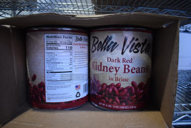 2 Boxes of 6 Bella Vista Dark Red Kidney Bean #10 Cans. 2 Times Your Bid!