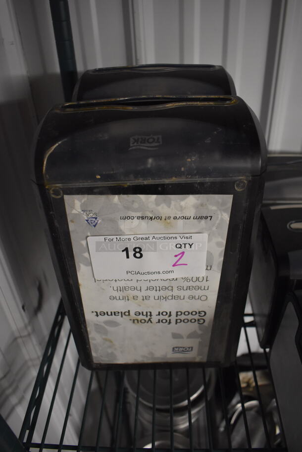 2 Tork Black and Clear Poly Napkin Dispensers. 7.5x5.5x12 2 Times Your Bid! - Image 1 of 3