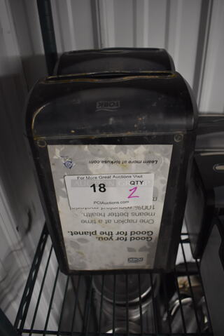 2 Tork Black and Clear Poly Napkin Dispensers. 7.5x5.5x12 2 Times Your Bid!