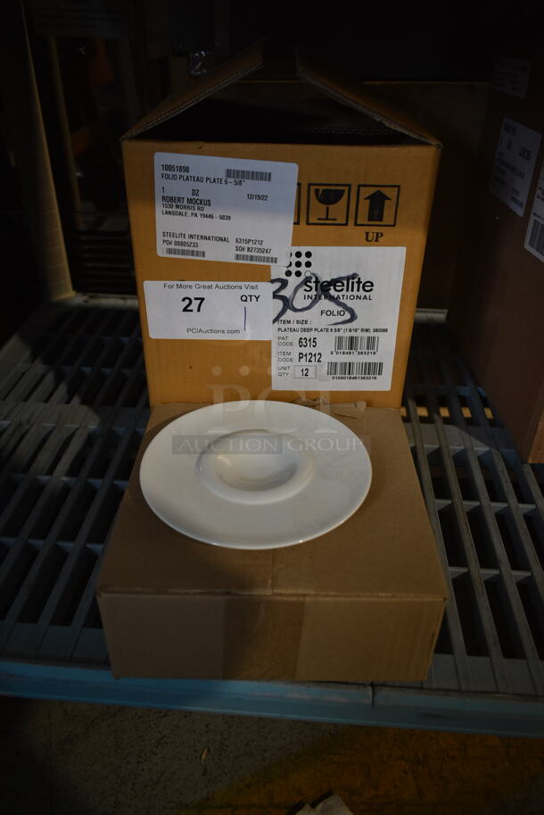 Box of 12 BRAND NEW! Steelite P1212 White Ceramic Saucers. 