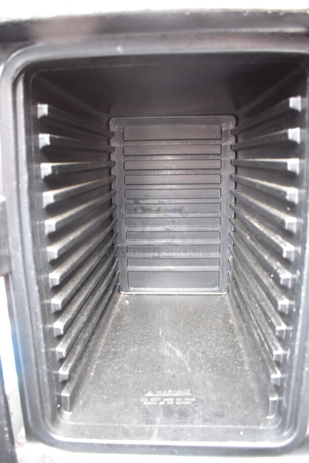 Cambro UPCJ800 Black Poly Insulated 2 Cabinet Portable Catering Food Cart on Commercial Casters.  - Image 3 of 8