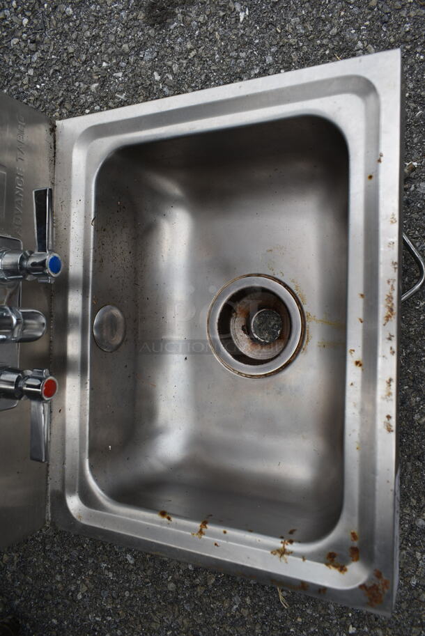 Stainless Steel Commercial Single Bay Wall Mount Sink w/ Faucet, Handles and Cabinet. - Image 4 of 8